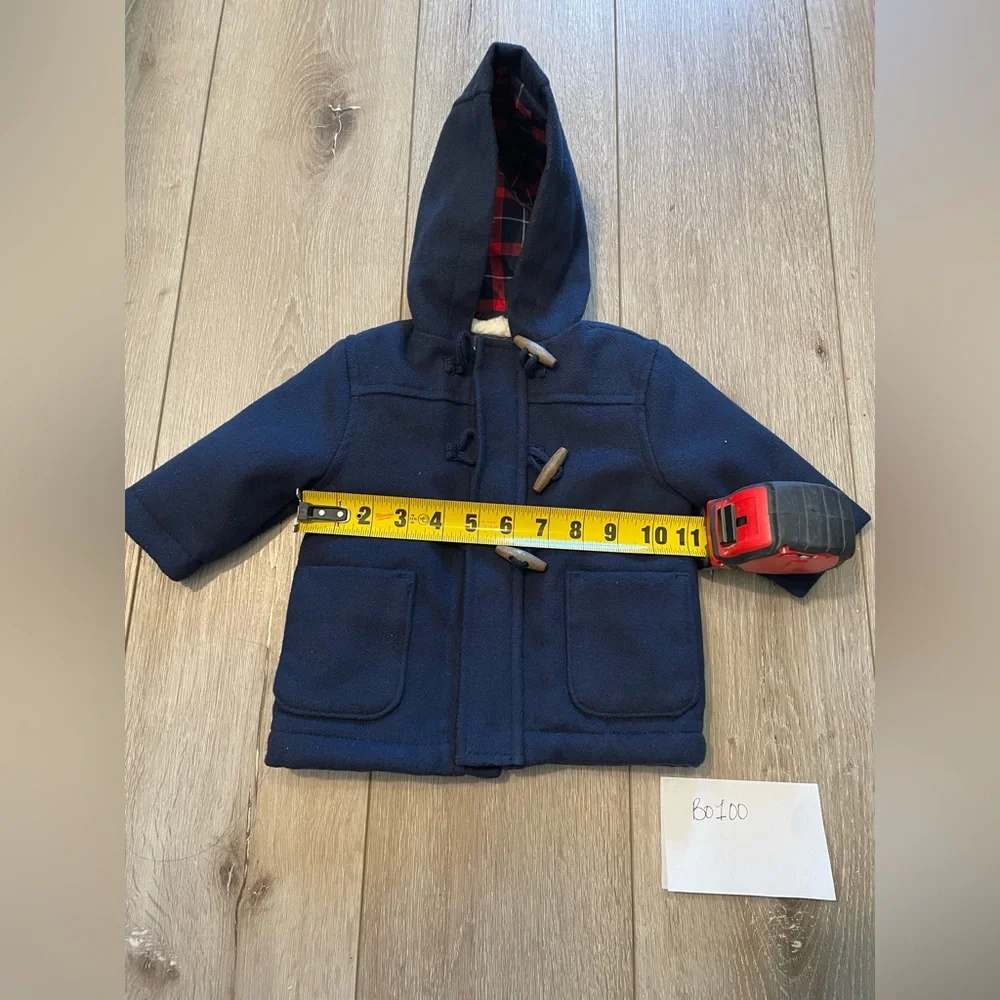 Oshkosh Boys’ Infant Baby Navy Blue Faux Wool Pea Coat Size 3 Months‎